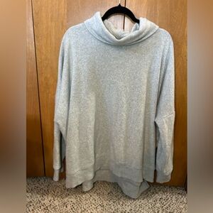 Terra & Sky Light Gray Cowl Neck Sweater